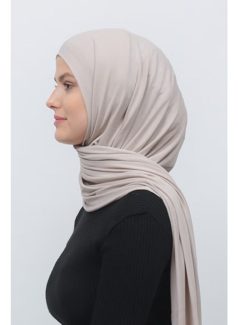 Altobeh Hijab Combed Cotton Shawl Plain-Dark Cream - Image 3